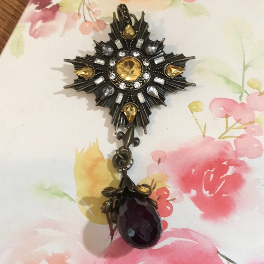 Long brooch or can be used to hang from chain